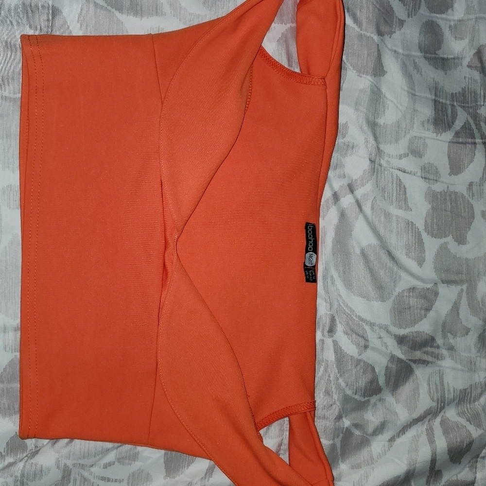 BRAND NEW two piece neon orange midi set US 10